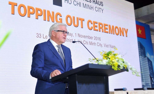 Deutsches Haus Ho Chi Minh City is celebrating its official topping out ceremony in the presence of the Federal Minister of Foreign Affairs Dr. Frank-Walter Steinmeier