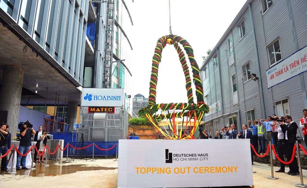 Deutsches Haus Ho Chi Minh City is celebrating its official topping out ceremony in the presence of the Federal Minister of Foreign Affairs Dr. Frank-Walter Steinmeier